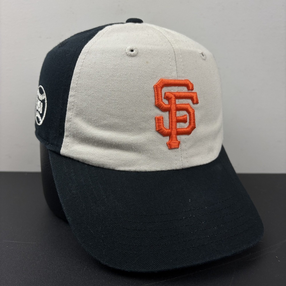 Vintage San Francisco Giants Strapback Hat White Black SF Adjustable MLB Cap